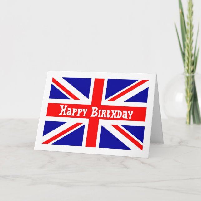 Union Jack Birthday Karte Englisch-Flagge (Vorderseite)