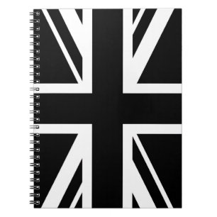 Union Jack ~ Black and White Notizblock