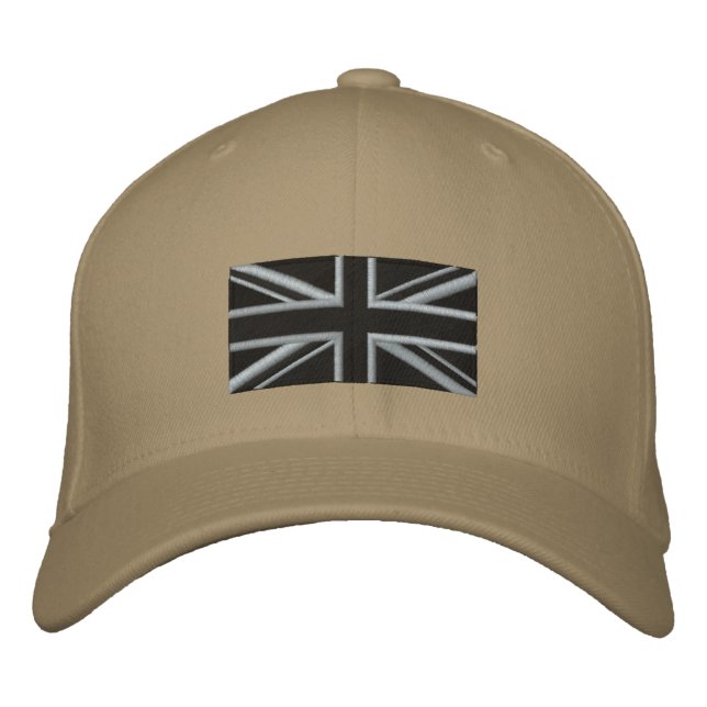 Union Jack - Black Bestickte Kappe (Vorderseite)