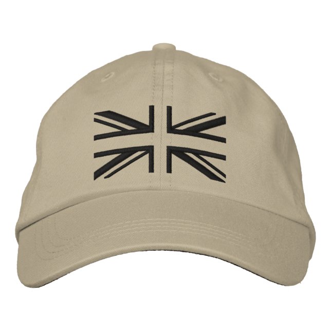 Union Jack ~ Black Modern Bestickte Baseballkappe (Vorderseite)