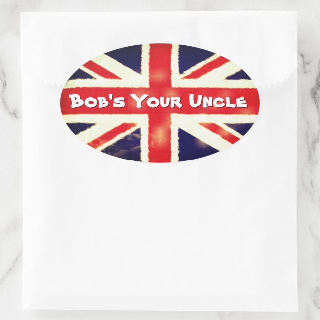 Union Jack Bobs Cooler Oval-Aufkleber Ovaler Aufkleber (Tasche)