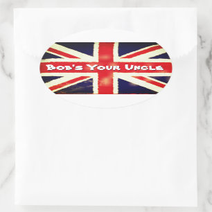 Union Jack Bobs Cooler Oval-Aufkleber Ovaler Aufkleber