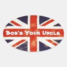 Union Jack Bobs Your Onkel Oval Aufkleber