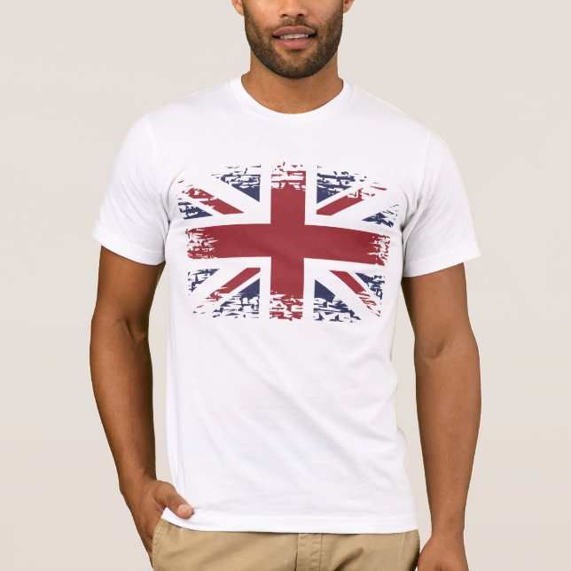 Union Jack (britische Flagge), Grunge Stil. T-Shirt (Vorderseite)