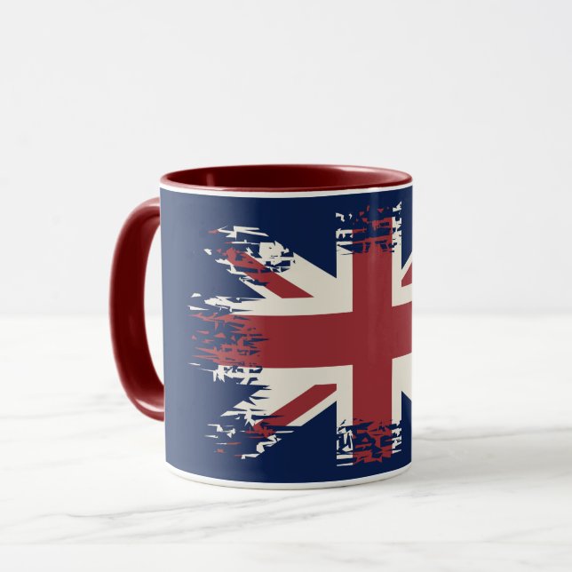 Union Jack (britische Flagge), Grunge-Stil Tasse (Vorderseite Links)