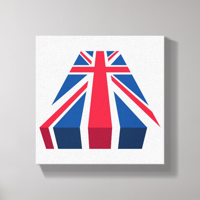 Union Jack, Britische Flagge in 3D Leinwanddruck (Vorderseite)