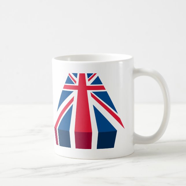Union Jack, Britische Flagge in 3D Tasse (Rechts)