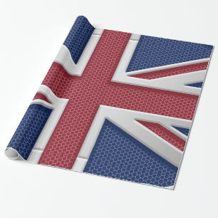 Union Jack Britische Flagge Metalloptik Geschenkpapier
