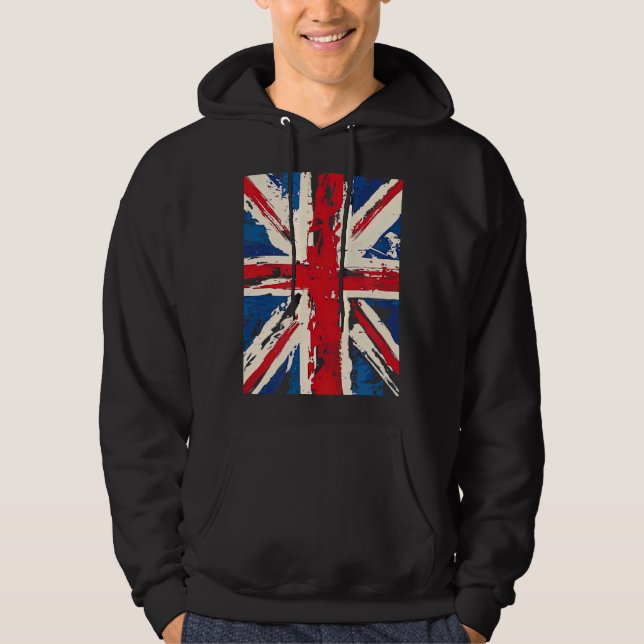 Union Jack British England United Kingdom Brushed  Hoodie (Vorderseite)