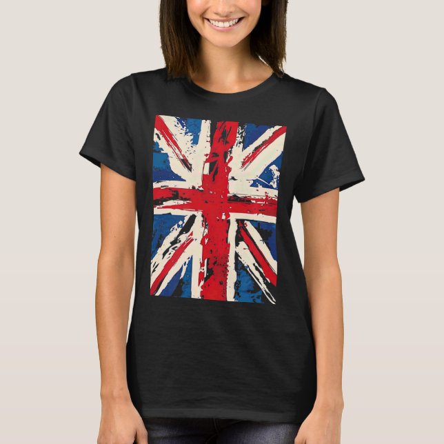 Union Jack British England United Kingdom Brushed  T-Shirt (Vorderseite)