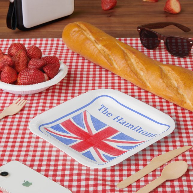 Union Jack British Flag Britannia Pappteller (Picknick)