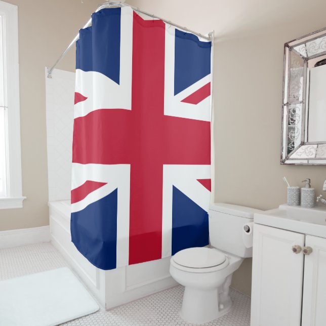 Union Jack British Flag England Red White Duschvorhang (Beispiel)