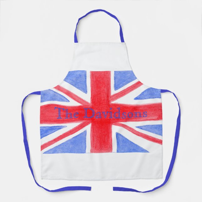 Union Jack British Flag NAME Unisex Schürze (Vorderseite)