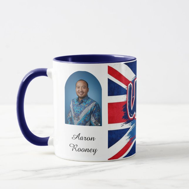 Union Jack British Flag Vintage Personalized Tasse (Links)