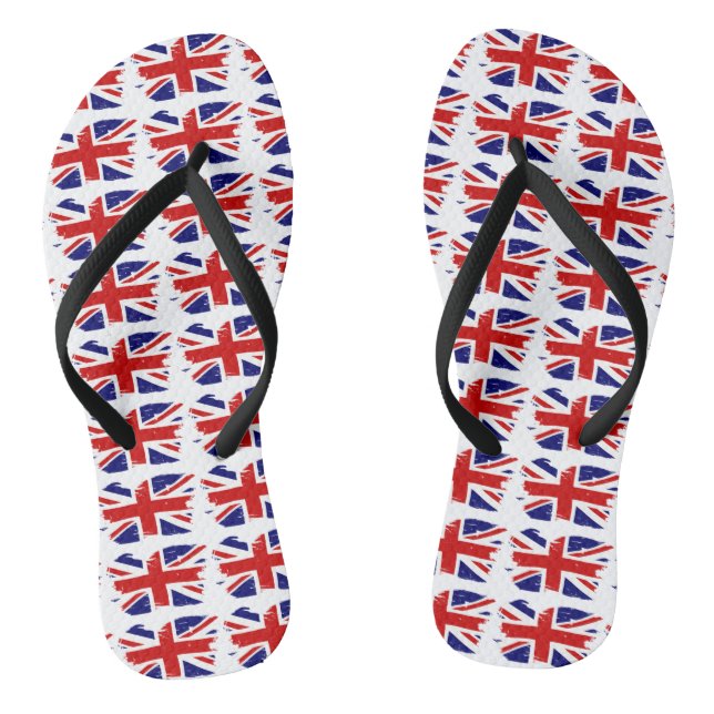 Union Jack British Flag With Grunge Flip Flops (Fußbett)