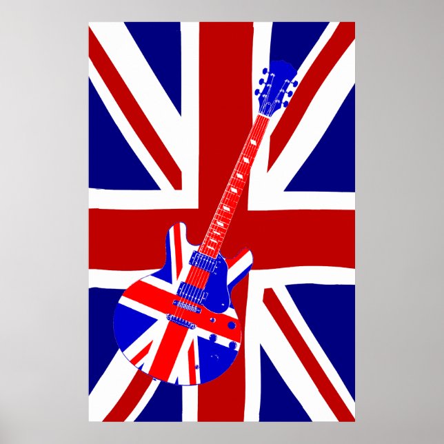 Union Jack British Guitar Art 2 Poster (Vorne)