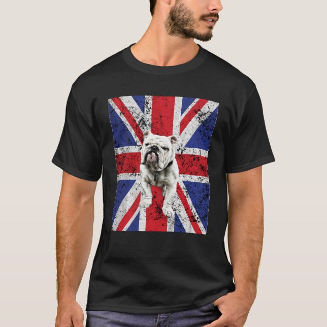 Union Jack Bulldog England United Kingdom British  T-Shirt (Vorderseite)