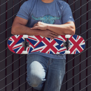 Union Jack Collage-Muster Skateboard