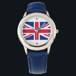 Union Jack Colorful Wristwatch Armbanduhr<br><div class="desc">Was für eine fantastische Uhr,  wenn man draußen ist. Die Uhr hat die Union Jack über die Vorderseite und einen blauen Gurt. Die Uhr kann individuell angepasst werden: Stile (Männer,  Frauen,  Kinder),  Farben,  Gurte,  Text,  etc. Das ist ein großartiges Geschenk für einen Liebhaber des Vereinigten Königreichs!</div>