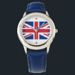 Union Jack Colorful Wristwatch Armbanduhr<br><div class="desc">Was für eine fantastische Uhr,  wenn man draußen ist. Die Uhr hat die Union Jack über die Vorderseite und einen blauen Gurt. Die Uhr kann individuell angepasst werden: Stile (Männer,  Frauen,  Kinder),  Farben,  Gurte,  Text,  etc. Das ist ein großartiges Geschenk für einen Liebhaber des Vereinigten Königreichs!</div>