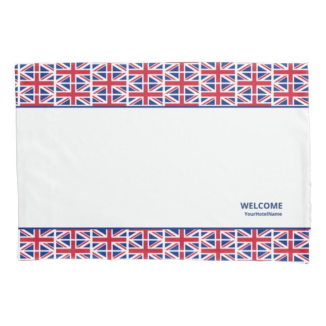 Union Jack Custom Hotel Pillow Case Kissenbezug (Vorderseite)