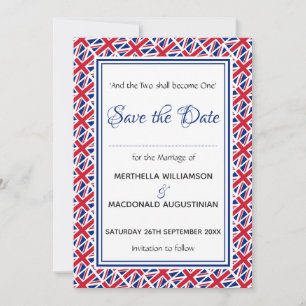 UNION JACK Customized Scripture Stylish UK Save The Date
