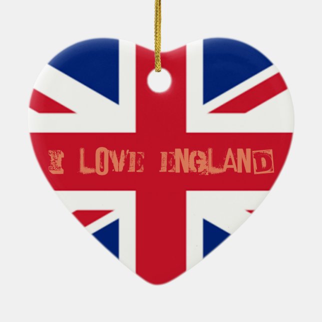 Union Jack English British Flag Valentine Ornament (Hinten)
