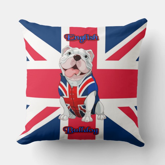 Union Jack English Bulldog Kissen (Vorderseite)