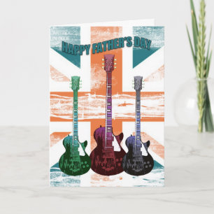 Union Jack Father's Day Card mit Gitarren Karte