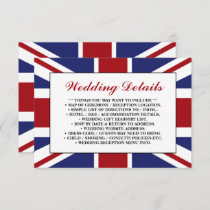 Union Jack Flag Britisches Hochzeitsszenario - Det Begleitkarte