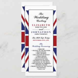 Union Jack Flag British Wedding Programm