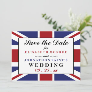 Union Jack Flag British Wedding rettet das Datum Save The Date