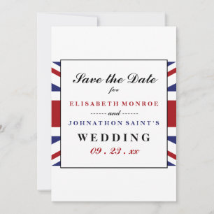 Union Jack Flag British Wedding Save The Date