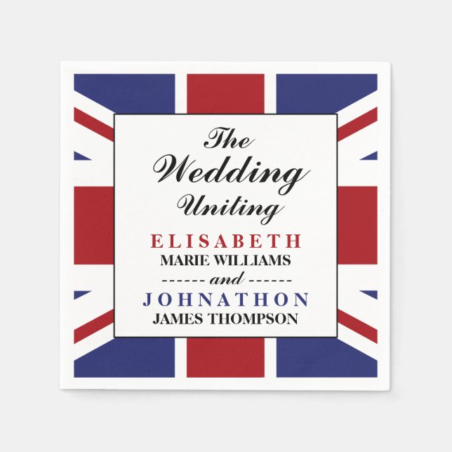 Union Jack Flag British Wedding Serviette (Vorderseite)