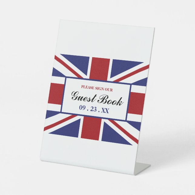 Union Jack Flag British Wedding Sockelschild (Vorderseite)