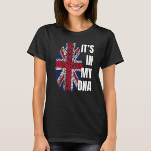 Union Jack Flag Dna Fingerprint Großbritannien 1 T-Shirt