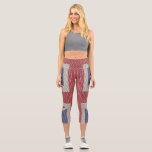 Union Jack Flag Fishnet Muster Capri Leggings<br><div class="desc">Union Jack Flag Fischgeflecht Muster mit hauteffekten Hintergrund Capri Leggings</div>