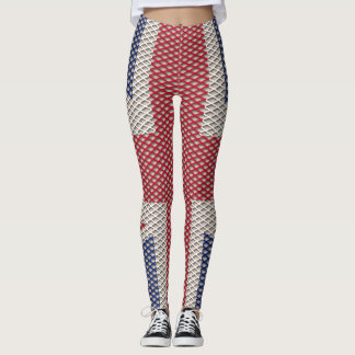 Union Jack Flag Fishnet Patterns Leggings