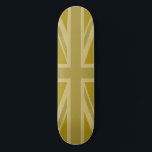Union Jack/Flag Golds Skateboard<br><div class="desc">Gewerkschaft Flag (auch bekannt als Union Jack),  britische Flagge in Goldtönen.</div>