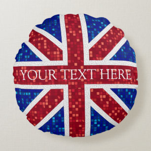 Union Jack Flag Großbritannien Rundes Kissen