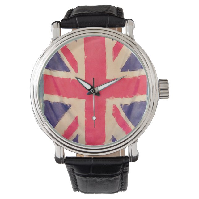 UNION JACK FLAG grunge Armbanduhr (Vorderseite)