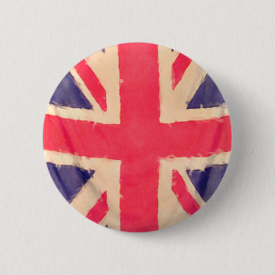 UNION JACK FLAG grunge Button