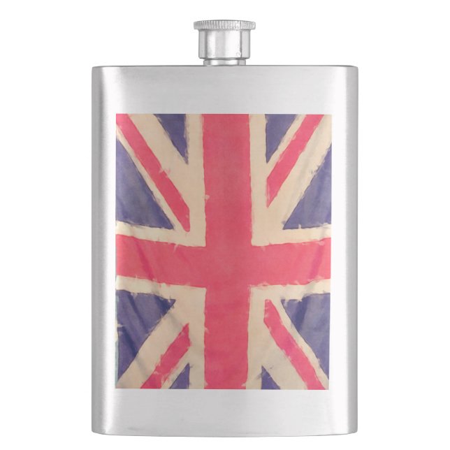 UNION JACK FLAG grunge Flachmann (Vorderseite)