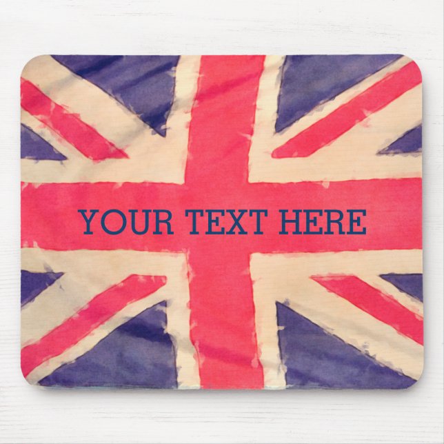 UNION JACK FLAG grunge + Ihr Text Mousepad (Vorne)