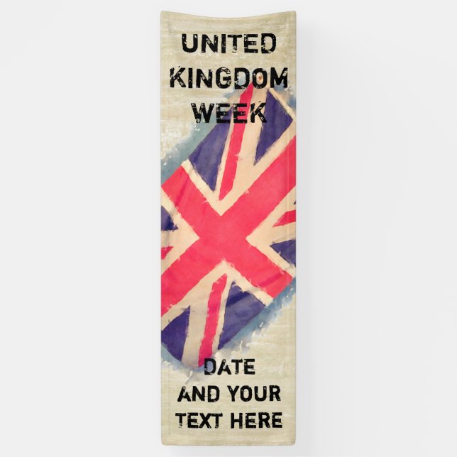 UNION JACK FLAG grunge + Ihre Idee Banner (Vertikal)