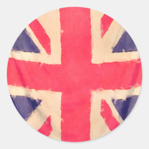 UNION JACK FLAG grunge Runder Aufkleber