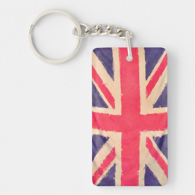 UNION JACK FLAG grunge Schlüsselanhänger (Vorderseite)