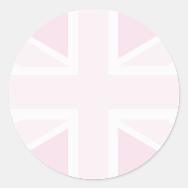 Union Jack Flag in Baby Pink Stickers (Vorderseite)