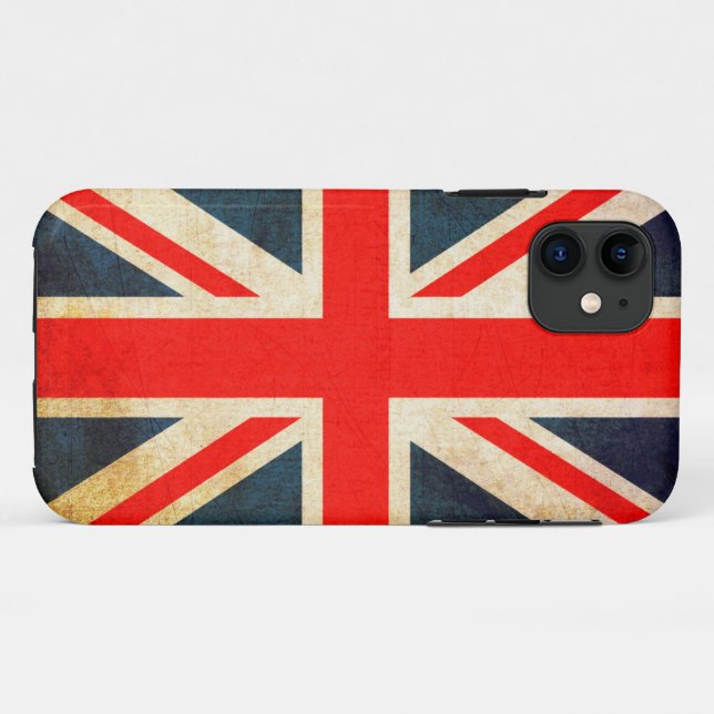 Union Jack Flag in Grunge Case-Mate iPhone Case (Rückseite (Horizontal))