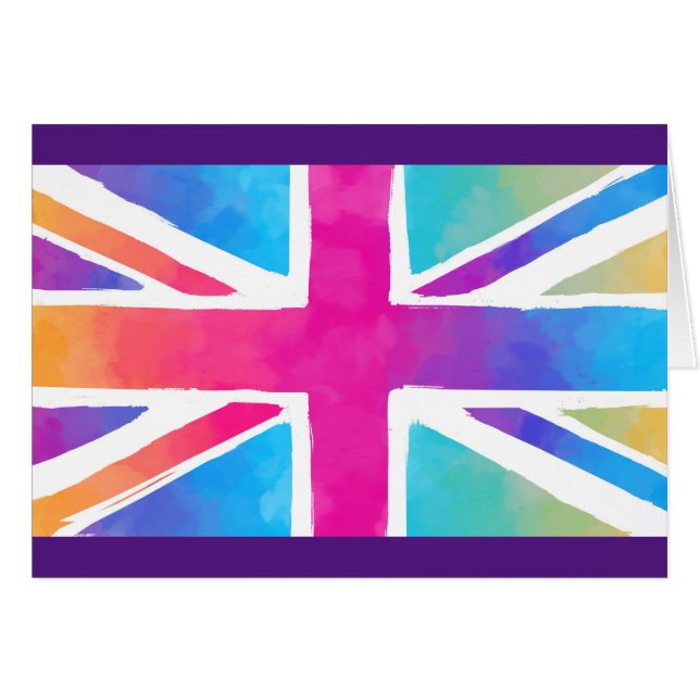 Union Jack Flag in hellen Wasserfarben (Vorderseite (Horizontal))